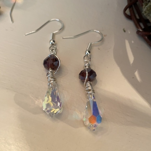 𝅺SWAROVSKI Sterling Silver Earrings Genuine Handcrafted - Picture 5 of 11